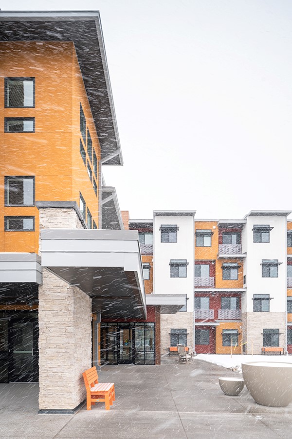 Fall River Apartment Complex in Winter