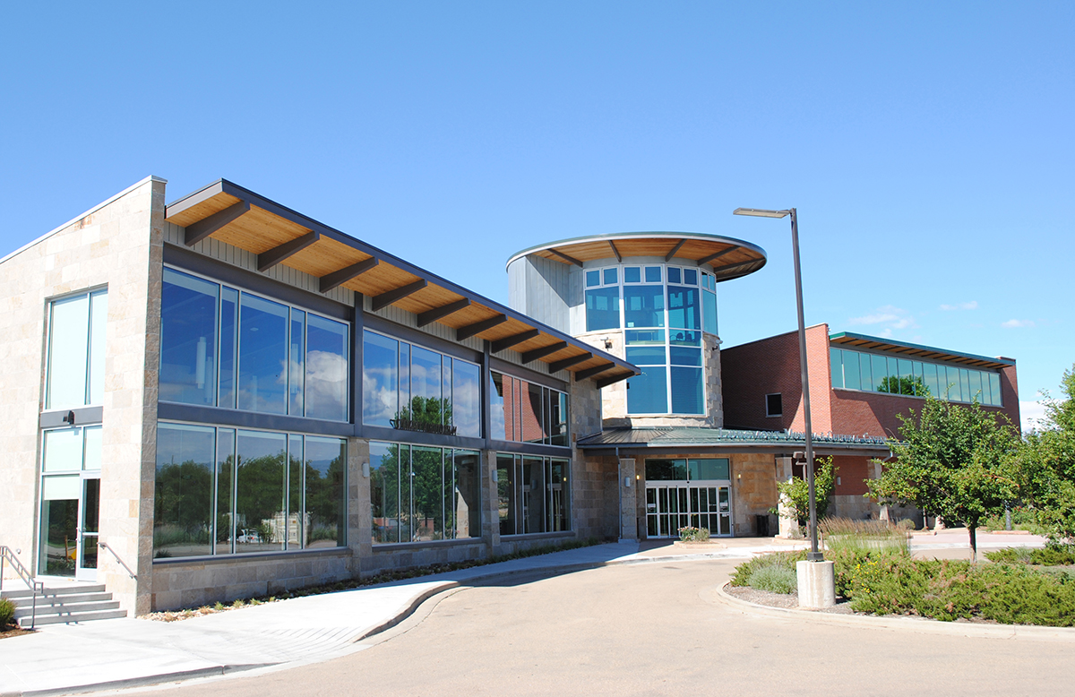 Museum exterior with glass rotunda