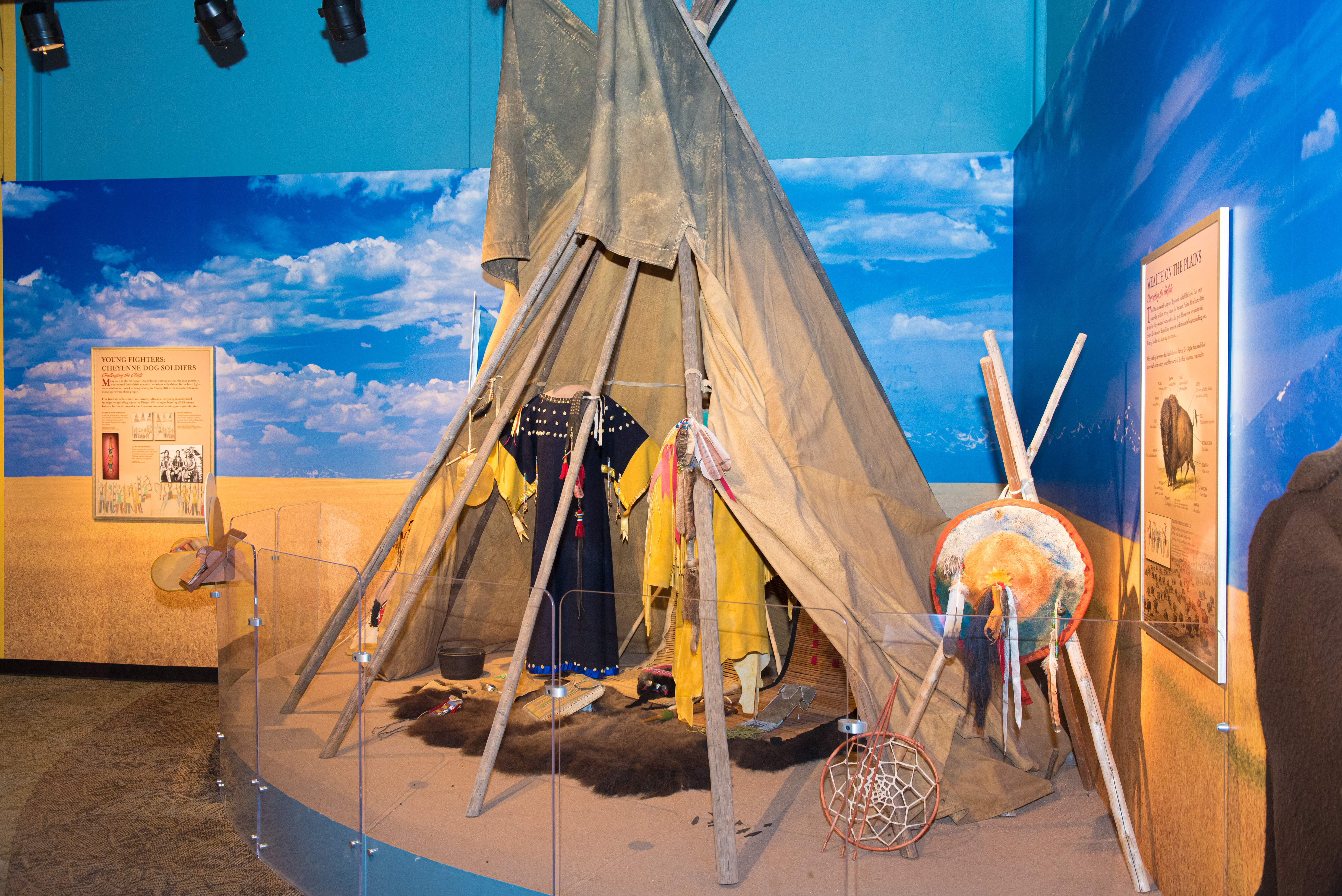 An indigenous tipi that is part of the Museum's permanent history exhibit